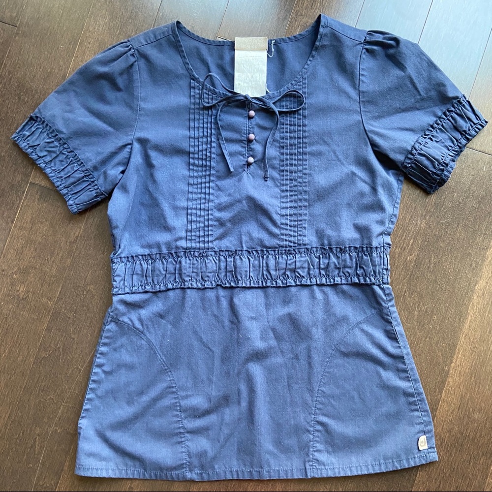 Navy Blue Scrub Top